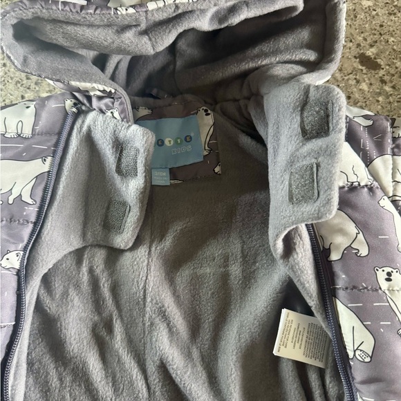 Wippette Kids Polar Bear Fleece Lined Microfiber Winter Puffer Snowsuit 3-6MONTH - Picture 9 of 9